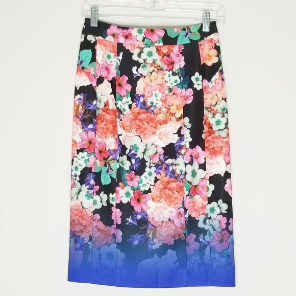 Nanette Lepore Venice Beach Blue Floral Skirt 6 - Picture 5 of 5
